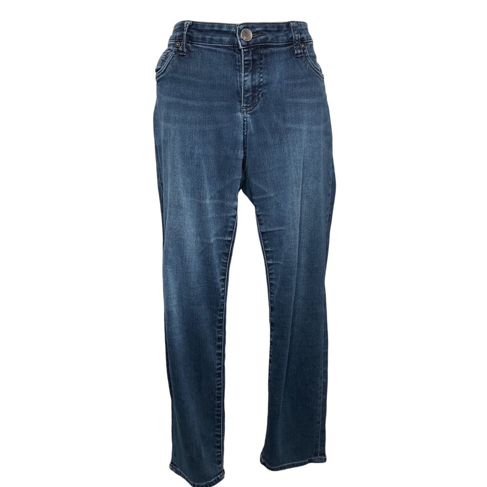 Kut from the Kloth Womens Mia‎ Mid Rise Slim Fit Skinny Jeans Sz 8P Dark Wash - Picture 2 of 8